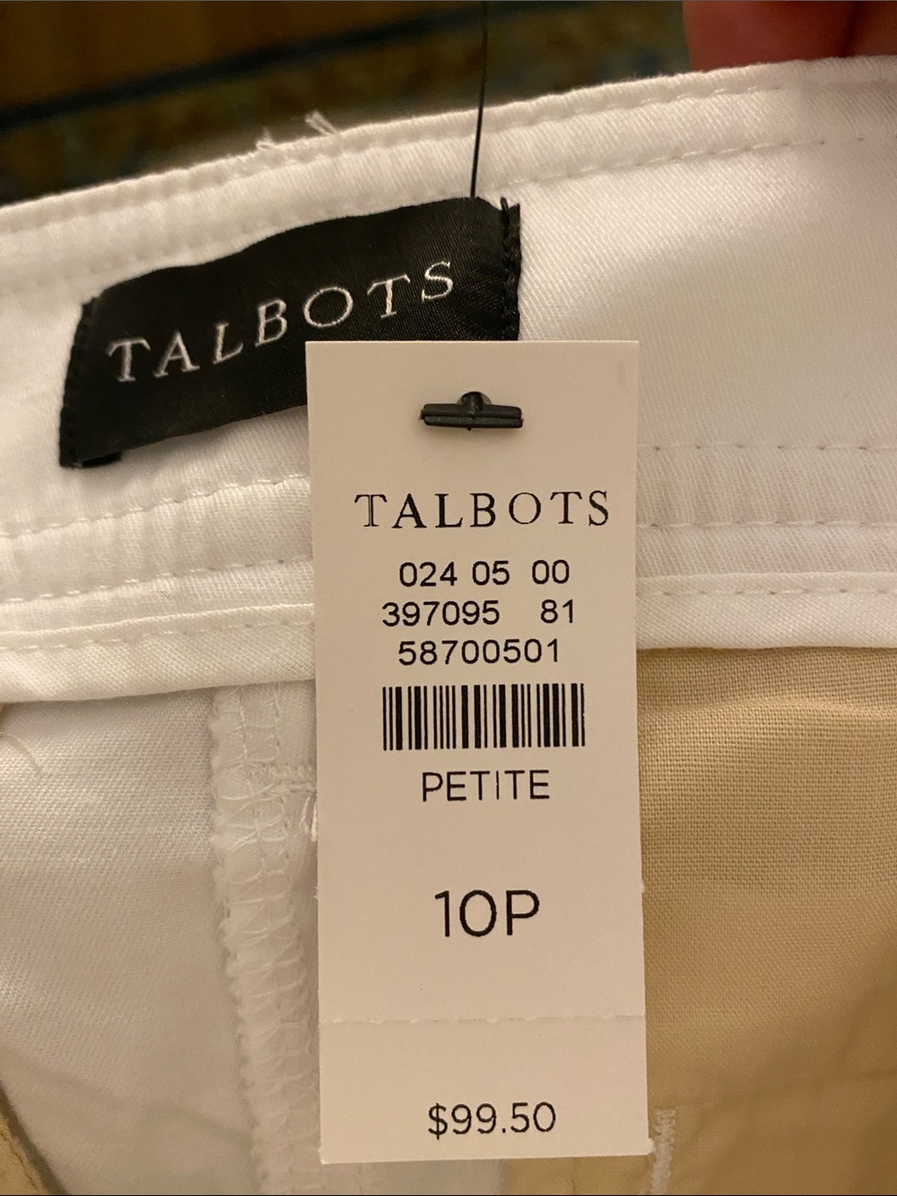 💐Talbot’s White Heritage Twill Everyday Chino’s • 10 Petite • NWT - Picture 2 of 6